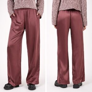 Sablyn Brynn Wide Leg Silk Pants Burgundy Small